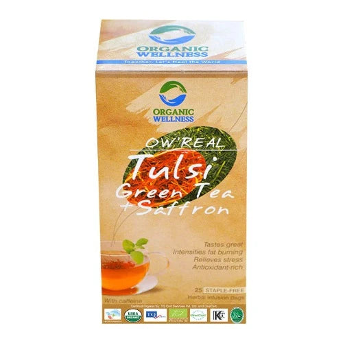 Organic Tulsi Safron Green Tea