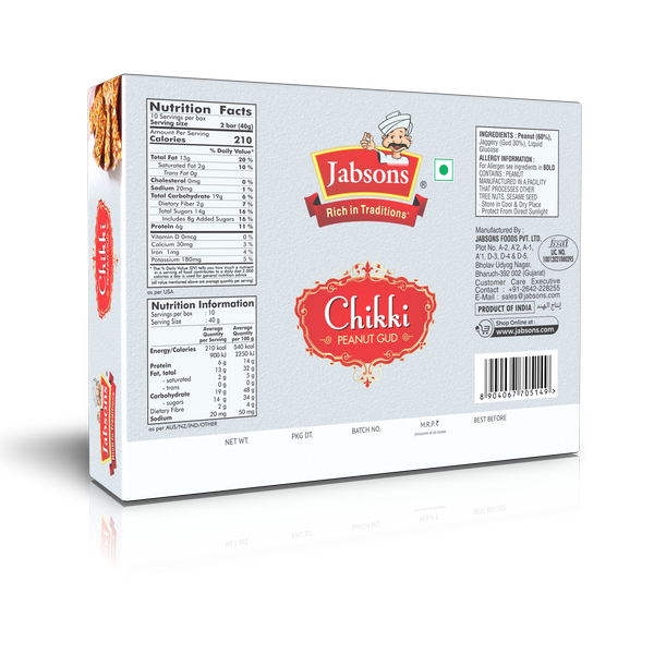 Jabsons Peanut Chikki 400g